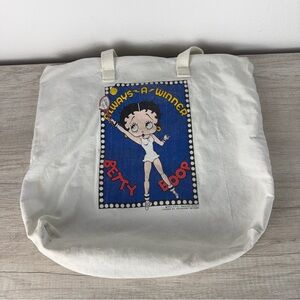 Vintage 90’s Betty Boop Always A Winner Tennis Shoulder Tote Bag Made in USA